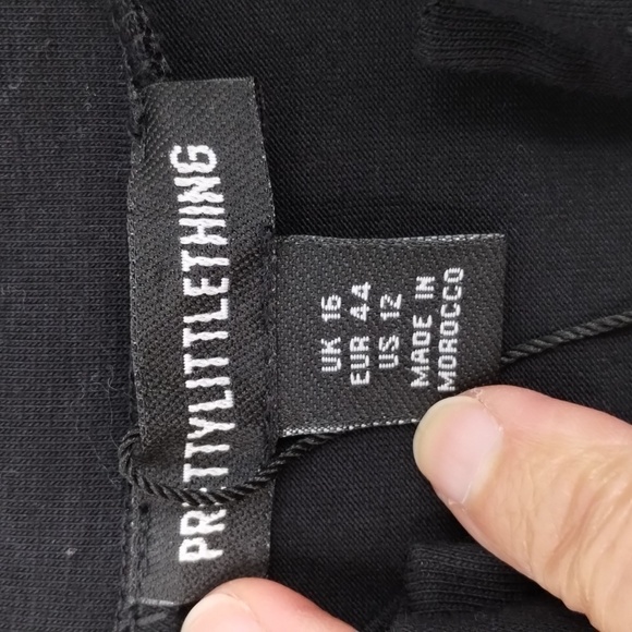 Pretty Little Things Black Zip Cat Suit Size US 12 stretch mock collar - Picture 8 of 10